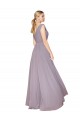 Cheap A-Line High Neck Chiffon Long Dusty Rose Formal Dress