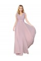 Cheap A-Line High Neck Chiffon Long Primrose Formal Dress