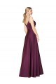 Cheap A-Line High Neck Stretch Crepe Long Wild Berry Formal Dress