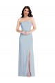 Cheap A-Line Strapless Stretch Crepe Long Light Sky Blue Formal Dress