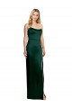 Cheap A-Line Strapless Stretch Satin Long Hunter Formal Dress