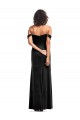 Cheap A-Line Strapless Stretch Velvet Long Black Formal Dress