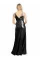 Cheap A-Line V-Neck Sequin Long Black Formal Dress