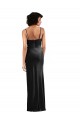 Cheap Column Cowl Neck Stretch Velvet Long Black Black Tie Formal Dress