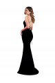 Cheap Mermaid High Neck Stretch Crepe Long Black Formal Dress