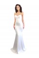Cheap Mermaid High Neck Stretch Crepe Long White Formal Dress