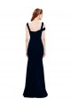 Cheap Mermaid Off the Shoulder Stretch Crepe Long Dark Navy Formal Dress