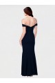Cheap Mermaid Off the Shoulder Stretch Crepe Long Ivory Formal Dress