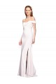 Cheap Mermaid Off the Shoulder Stretch Crepe Long White Formal Dress