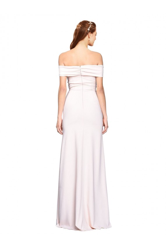 Cheap Mermaid Off the Shoulder Stretch Crepe Long White Formal Dress