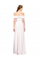 Cheap Mermaid Off the Shoulder Stretch Crepe Long White Formal Dress