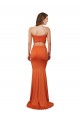 Cheap Mermaid Strapless Spandex Long Orange Formal Dress