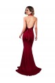 Cheap Mermaid V-Neck Spandex Long Burgundy Formal Dress