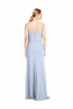 Cheap Sheath High Neck Stretch Crepe Long Light Sky Blue Formal Dress