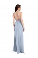Cheap Sheath High Neck Stretch Crepe Long Light Sky Blue Formal Gown