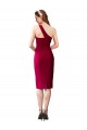 Cheap Sheath One Shoulder Stretch Crepe Cocktail Length Black Formal Dress