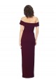 Cheap Sheath Square Neck Stretch Crepe Long Burgundy Gold Formal Dress