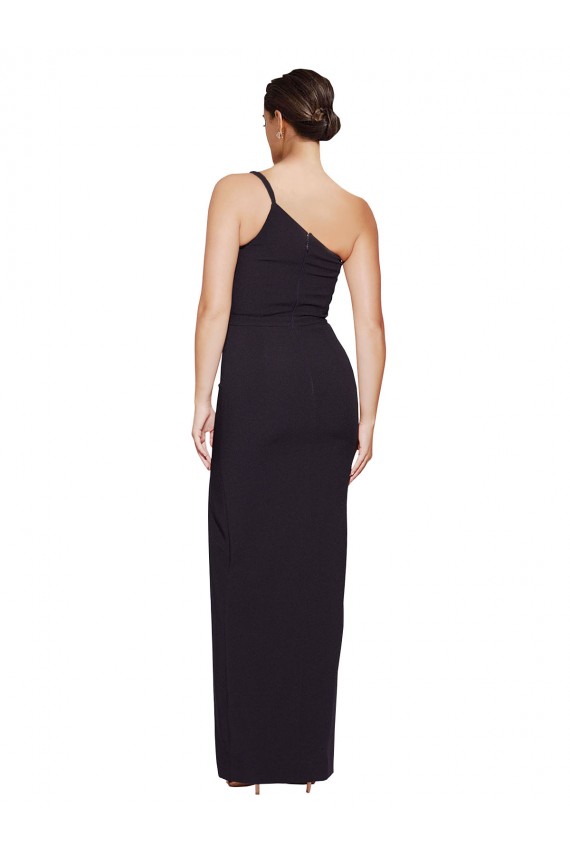 Cheap Sheath Strapless Stretch Crepe Long Black Formal Dress