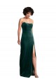 Cheap Sheath Strapless Stretch Velvet Long Dark Green Black Tie Formal Dress
