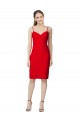 Cheap Sheath Sweetheart Stretch Crepe Cocktail Length Red Formal Dress