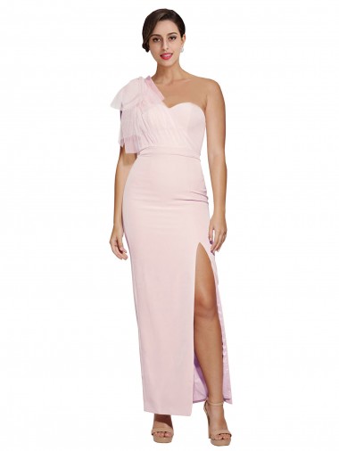 Cheap Sheath Sweetheart Stretch Crepe Long Pink Formal Dress