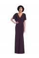 Cheap Sheath V-Neck Spandex Long Grape Formal Dress