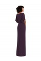 Cheap Sheath V-Neck Spandex Long Grape Formal Dress