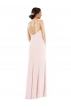 Cheap Trumpet Halter Neck Stretch Crepe Long Pink Formal Dress