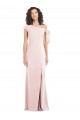 Cheap Trumpet Off the Shoulder Stretch Crepe Long Pink Formal Dress
