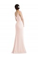 Cheap Trumpet V-Neck Stretch Crepe Long Pink Formal Dress